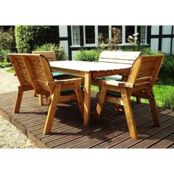 6 Seater Rectangular Table Set With Benches -Garden Central Sales Store HB14G20Pic5