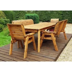 8 Seater Rectangular Table Set With Benches -Garden Central Sales Store HB16B20Pic3