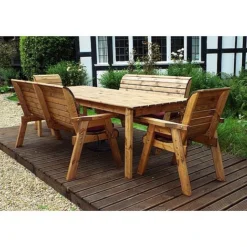 8 Seater Rectangular Table Set With Benches -Garden Central Sales Store HB16B20Pic4