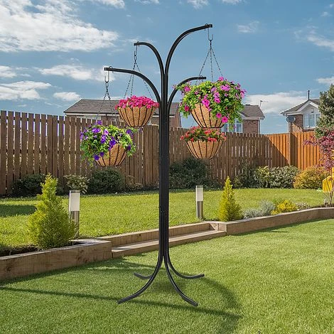 Charlotte Hanging Basket Tree Cascade With 4 Baskets And Liners Included 1 Charlotte Hanging Basket Tree Cascade With 4 Baskets And Liners Included