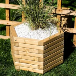 Large 70cm Hexagon Wooden Planter