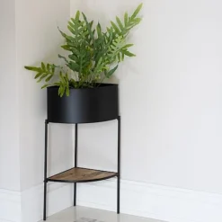 Indoor Kensington Metal Corner Planter Stand In Black H76Cm W30Cm -Garden Central Sales Store IKMCPSB76 2 copy