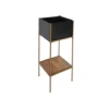 Indoor Kensington Metal Square Planter Stand In Gold H76Cm W30Cm