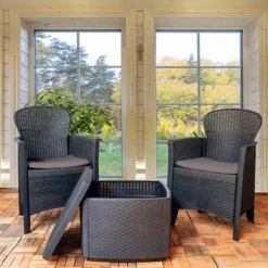 Idooka Tea For Two Dark Grey Bistro Set -Garden Central Sales Store Indoors