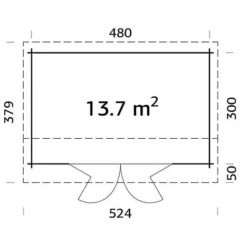 Ines 2 3m X 4.8m Summerhouse -Garden Central Sales Store Ines20220plan