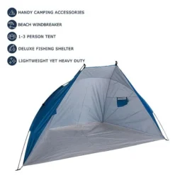 Idooka Outdoors Beach Tent Shelter With Inner Pockets Carrying Pouch UPF 50+ Blue/Green -Garden Central Sales Store Key20Features12