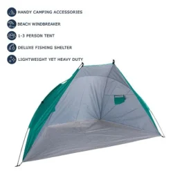 Idooka Outdoors Beach Tent Shelter With Inner Pockets Carrying Pouch UPF 50+ Blue/Green -Garden Central Sales Store Key20Features13