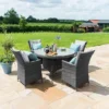 Maze Rattan LA Garden Dining Set Round With Ice Bucket 4 Seat