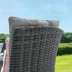 Maze Rattan LA Garden Dining Set Round With Ice Bucket 8 Seat -Garden Central Sales Store LA dining chair grey