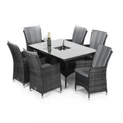 Maze Rattan LA Garden Dining Set Rectangular With Ice Bucket 6 Seat -Garden Central Sales Store LA20DINING206204