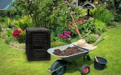 Idooka Compost Bin Garden Compost Accelerator - Outdoor Bin With Lid For House Plant Compost And Bark For Garden Soil For Vegetables -Garden Central Sales Store Lawn3