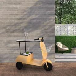 Idooka Green Metal Scooter Side Table -Garden Central Sales Store Lifestyle20Outside20Bar1