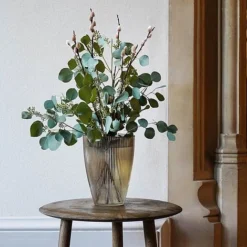 Mocha Ribbed Tall Vase H24.5Cm W18Cm