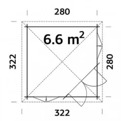 Melanie 6.6m2 Summerhouse 3m X 3m -Garden Central Sales Store Melanie206.620plan5D1