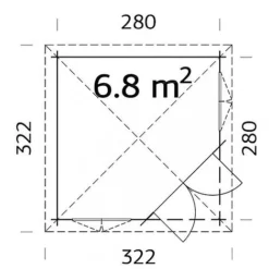 Melanie 6.8m2 Summerhouse 2.8m X 2.8m 5 Melanie 6.8m2 Summerhouse 2.8m X 2.8m -Garden Central Sales Store Melanie206.820plan