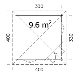 Melanie 9.6m2 Summerhouse 3.5m X 3.5m -Garden Central Sales Store Melanie209.620plan
