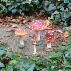 4 Garden Mushroom Red Cap Toadstool Ornaments Fairy Garden Decoration -Garden Central Sales Store NJ1034 NJ1044 5