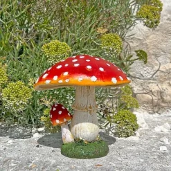 Large Double Stem Garden Mushroom Ornament -Garden Central Sales Store NJ1045 6