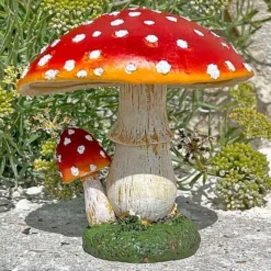 Large Double Stem Garden Mushroom Ornament -Garden Central Sales Store NJ1045 7