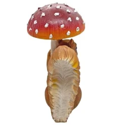 Squirrel With Mushroom Garden Animal Ornament -Garden Central Sales Store NJ1182 2
