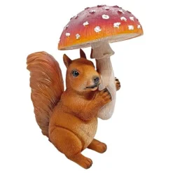 Squirrel With Mushroom Garden Animal Ornament -Garden Central Sales Store NJ1182