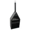 Outdoor Henley Fireplace Black With Grill Iron H168Cm W61Cm