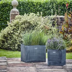 Outdoor Hampton Rectangular Galvanised Metal Planter H38Cm W50Cm -Garden Central Sales Store OHRGMP50 2