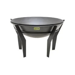 Outdoor Metal Kendal Firebowl On Stand In Black H44.5Cm W77Cm