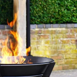 Outdoor Metal Kendal Firebowl On Stand In Black H44.5Cm W77Cm -Garden Central Sales Store OMKFSB77 2