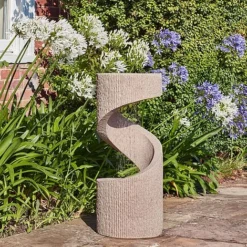 Outdoor Spiral Water Feature Sandstone H82CM W35CM