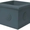 Idra Plastic Festooned Square Planter 45cm - Anthracite