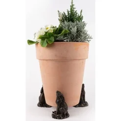Antique Bronze Coloured Moongazing Hare Potty Feet - Plant Pot Feet -Garden Central Sales Store PF0057 2 new