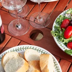 Rowlinson Plumley Hardwood Dining Set 6 Seater Grey Cushions -Garden Central Sales Store PLUMGREY6 PlumleyDiningSetGREY 05