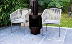 Idooka Black Chiminea Outdoor Heating Fire Pit -Garden Central Sales Store Patio1