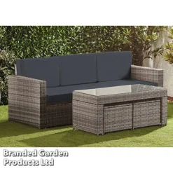 Garden Gear Riviera 5-Seat Rattan Set -Garden Central Sales Store RIVI RATTDRKGR S43365