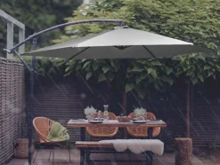 Idooka 300cm Grey Cantilever Garden Parasol - Patio Umbrella & Sun Shade -Garden Central Sales Store Rainy20Day1