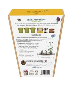 Seedball Bamboo Pots - Bee Mix -Garden Central Sales Store SEEDBALL miniMeadow Bee back
