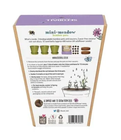 Seedball Bamboo Pots - Butterfly Mix -Garden Central Sales Store SEEDBALL miniMeadow Butterfly back