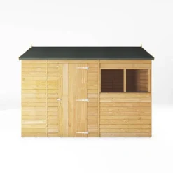 Waltons 10' X 6' Outdoor Wooden Overlap Reverse Apex Roof Garden Storage Shed -Garden Central Sales Store SI 001 001 0102 10x6 DT Overlap Reverse Apex Front