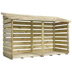 Pressure Treated 6' X 3' Log Store -Garden Central Sales Store SI 001 001 0104 Double Log Store 001