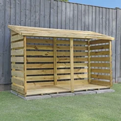 Pressure Treated 6' X 3' Log Store -Garden Central Sales Store SI 001 001 0104 Double Log Store 002
