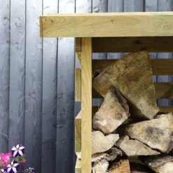 Pressure Treated 3' X 3' Log Store -Garden Central Sales Store SI 001 001 0106 Single Log Store 0081