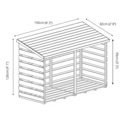Waltons 6 X 3 Pressure Treated Double Log Storage Shed -Garden Central Sales Store SI 001 002 0025 Double Log Store 008