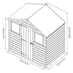 Waltons 4 X 6 Tongue And Groove Reverse Apex Garden Storage Shed -Garden Central Sales Store SI 001 003 0149 300dpi Spec Drawing