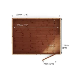 Waltons 8' X 6' Outdoor Tongue & Groove Repositionable Garden Windowless Shiplap Storage Shed -Garden Central Sales Store SI 001 003 0164 Floor20Plan
