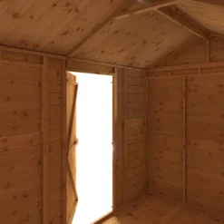 Waltons 10' X 6' Outdoor Repositionable Windowless Garden Shiplap Tongue & Groove Garden Storage Shed -Garden Central Sales Store SI 001 003 0165 10x6 Dip Treated Shiplap Reverse Apex Detail002