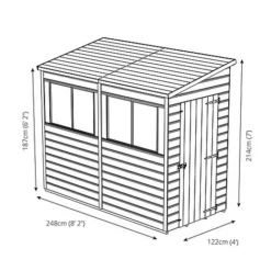 Waltons 8 X 4 Premium Shiplap Tongue And Groove Pent Roof Garden Storage Shed -Garden Central Sales Store SI 001 004 0028208x420Pent20Shed20Unit20720300dpi4