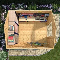 Waltons 12' X 10' Premium Shiplap Apex Workshop -Garden Central Sales Store SI 001 004 0096 12x10 Shiplap TG Workshop Mercia Garden 2 Aerial