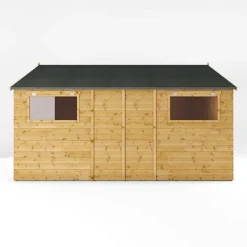 Waltons 14' X 10' Premium Shiplap Apex Roof Garden Workshop Shed -Garden Central Sales Store SI 001 004 0097 14x10 Premium Shiplap Apex Workshop Left