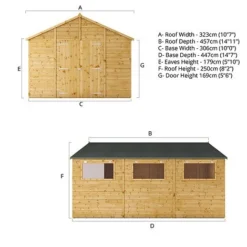 Waltons 15' X 10' Premium Shiplap Apex Workshop -Garden Central Sales Store SI 001 004 0098 15x10 Spec Drawing 300dpi 01